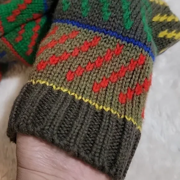 Vintage Espirit Sport Fair Isle Multicolor sweater 100% wool Small made in Korea - Picture 9 of 14